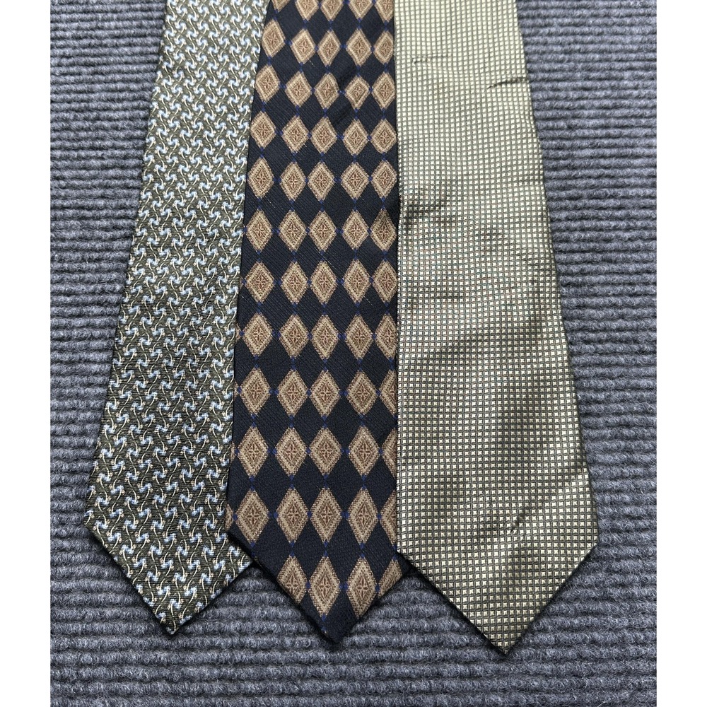 Kenneth Cole New York All Silk Ties Mens‎ Lot of 3 Geometric Classic Dress